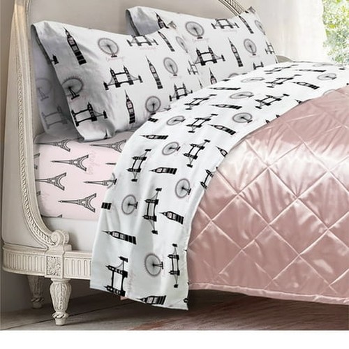 100 cotton bed sheets eiffel - ,